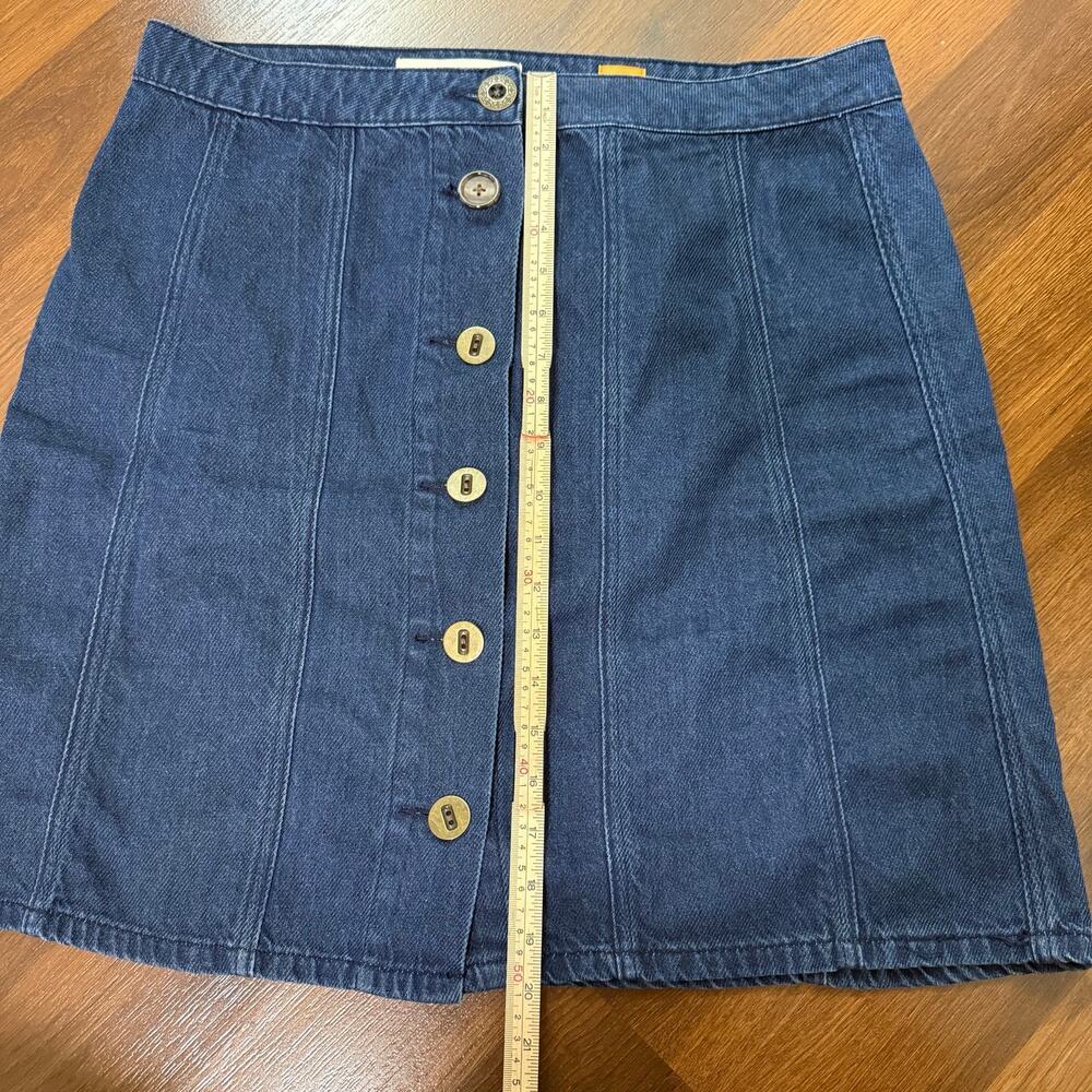 Pilcro Anthropologie Button Front Denim Skirt Sz 14 Boho Casual - Picture 4 of 8